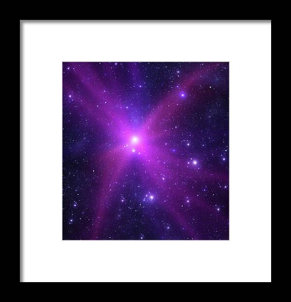 Black Color Framed Print featuring the photograph Butterfly Space Galaxy by Sololos