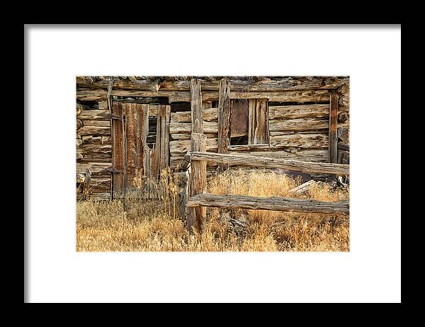 Log Cabin Framed Print featuring the photograph Cabin Entry by Denise Bush