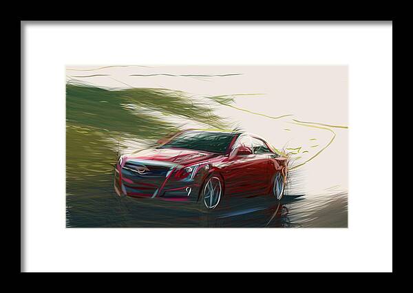 Cadillac Framed Print featuring the digital art Cadillac ATS Draw by CarsToon Concept