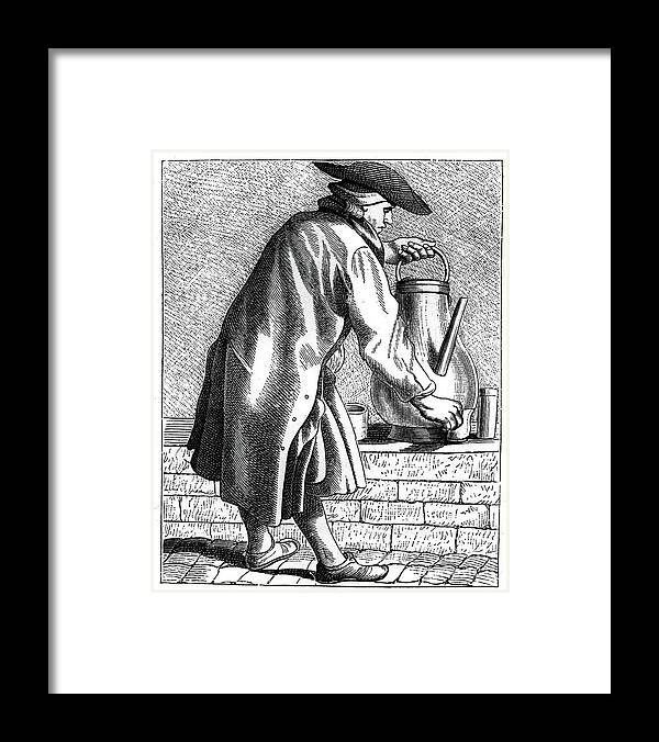 Engraving Framed Print featuring the drawing Cafe Cafe, 1737-1742.artist Bouchardon by Print Collector