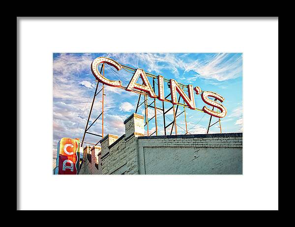 America Framed Print featuring the photograph Cains Ballroom Music Hall - Downtown Tulsa Cityscape by Gregory Ballos