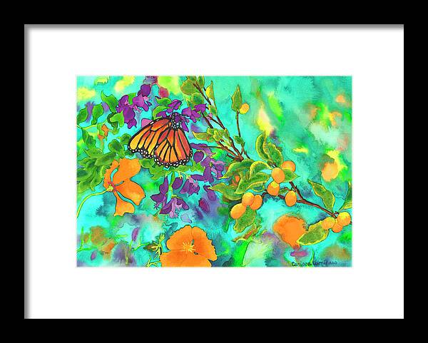 California Monarch Framed Print featuring the painting California Monarch by Carissa Luminess