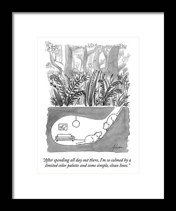 after Spending All Day Out There Framed Print featuring the drawing Calming Decor by Kendra Allenby