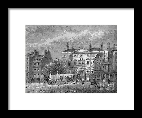 Engraving Framed Print featuring the drawing Cambridge House, Westminster, London by Print Collector