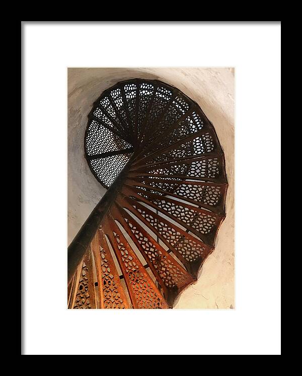 Spiral Staircase Framed Print featuring the photograph Cana Island Lighthouse Staircase by David T Wilkinson