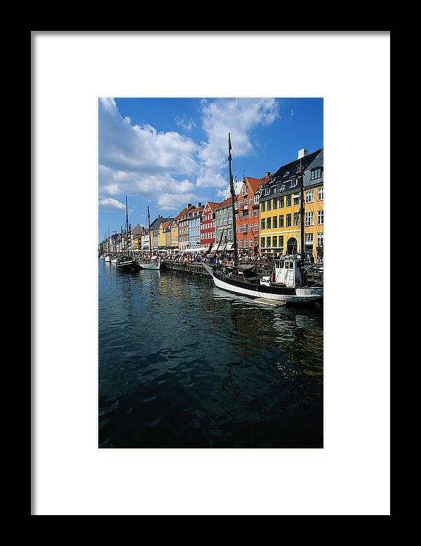 Row House Framed Print featuring the photograph Canal, Copenhagen, Denmark by Donovan Reese
