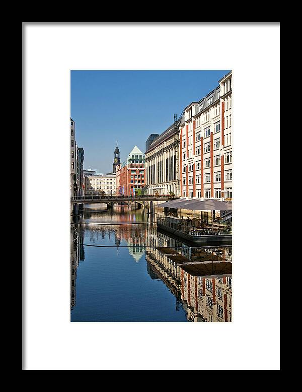 Tranquility Framed Print featuring the photograph Canal-side Houses And Bridges In by Izzet Keribar