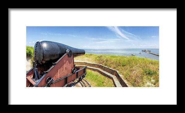 Cannon Framed Print featuring the photograph Cannon Atop Fort Massachusetts by Susan Rissi Tregoning