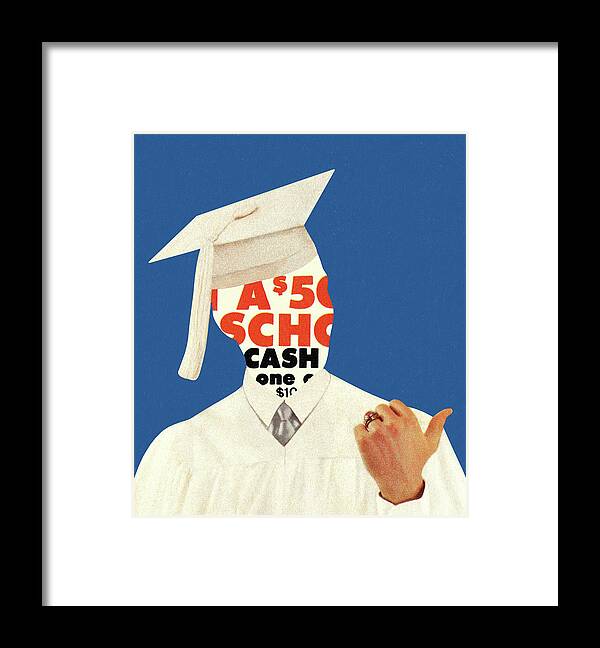 Accessories Framed Print featuring the drawing Cap and Gown by CSA Images
