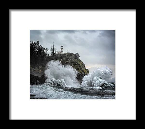 Cape Disappointment Chaos Framed Print featuring the photograph Cape Disappointment Chaos by Wes and Dotty Weber