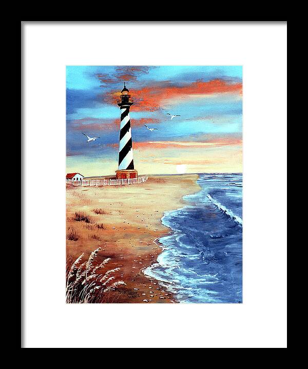 Cape Hatteras And Sea Oats Framed Print featuring the painting Cape Hatteras And Sea Oats by Arie Reinhardt Taylor
