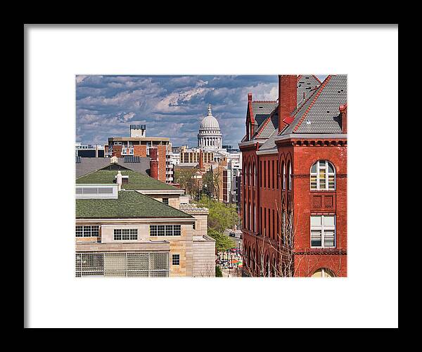 Madison Framed Print featuring the photograph Capitol from UW - Madison - Wisconsin by Steven Ralser
