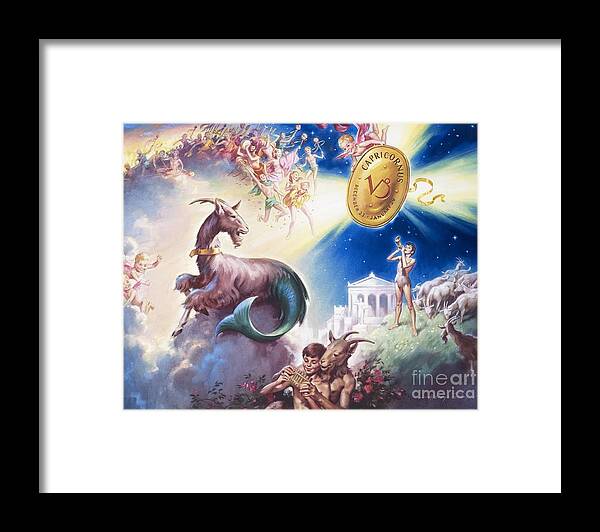 Pan Flute Framed Print featuring the painting Capricorn by Mervyn Suart