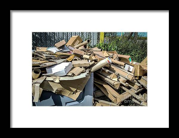 Board Framed Print featuring the photograph Cardboard Waste by Robert Brook/science Photo Library