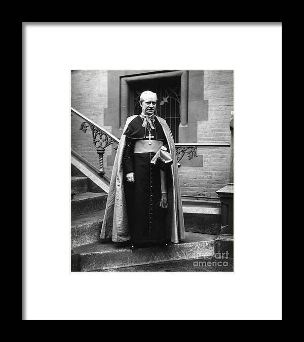 People Framed Print featuring the photograph Cardinal Patrick Hayes In Clerical Robe by Bettmann