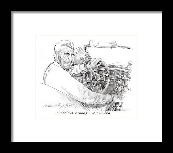 Carrol Shelby Framed Print featuring the painting Carroll Shelby, Ac Cobra by David Lloyd Glover