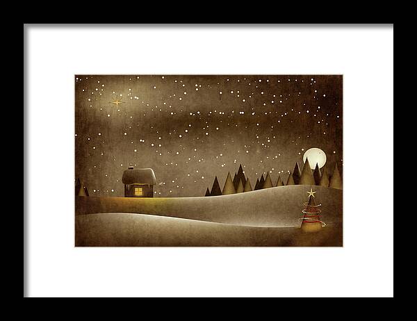 Scenics Framed Print featuring the photograph Cartoon Illustration Of A Christmas by Rontech2000