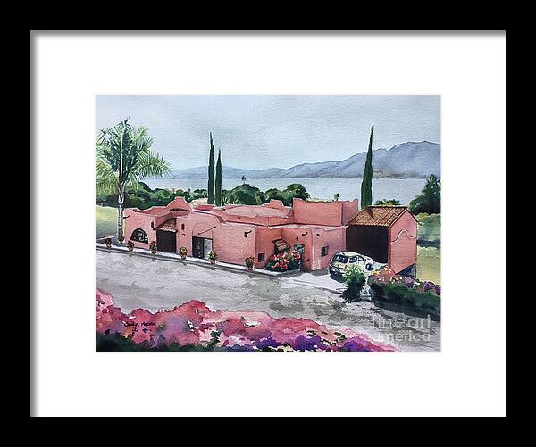 Pink Framed Print featuring the painting Casa Rosa by Sonia Mocnik