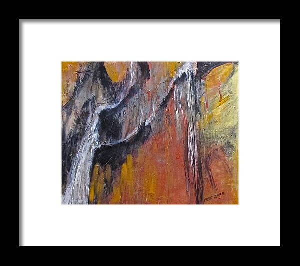 Metallic Framed Print featuring the painting Cascades by Barbara O'Toole