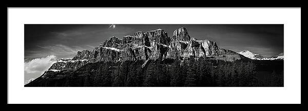 Scenics Framed Print featuring the photograph Castle Mountain Panoramic by Brent Mooers