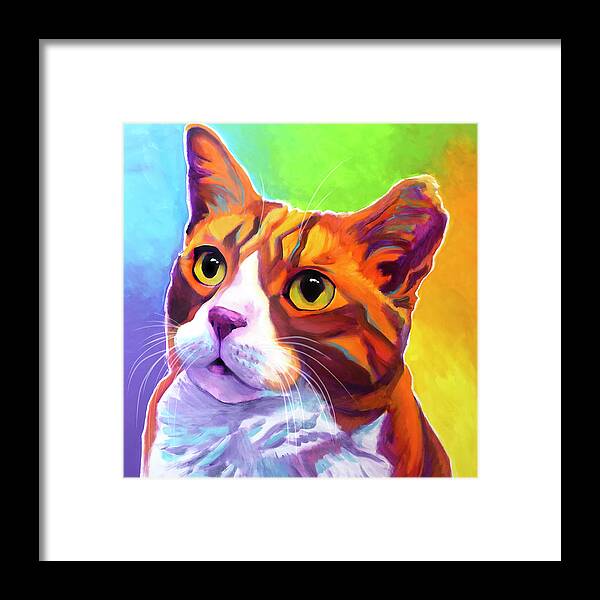 Cat - Ernie Framed Print featuring the painting Cat - Ernie by Dawgart