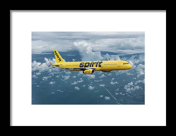 Spirit Airlines Framed Print featuring the mixed media Catch the Spirit by Erik Simonsen