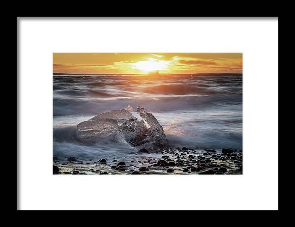 Iceland Framed Print featuring the photograph Caught in a Wave #2 by Framing Places