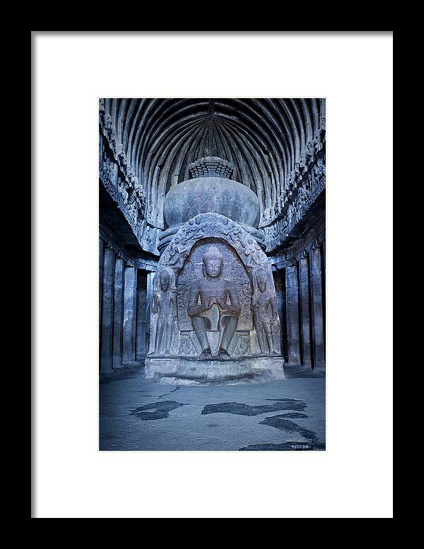 Relief Framed Print featuring the photograph Cave 10 In Ellora, India by Traveler1116