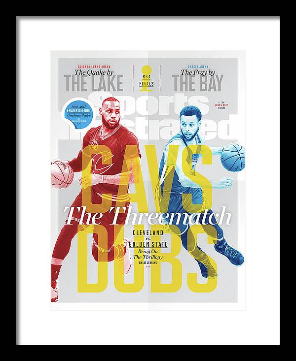Nba Pro Basketball Framed Print featuring the photograph Cavs - Dubs The Threematch Sports Illustrated Cover by Sports Illustrated