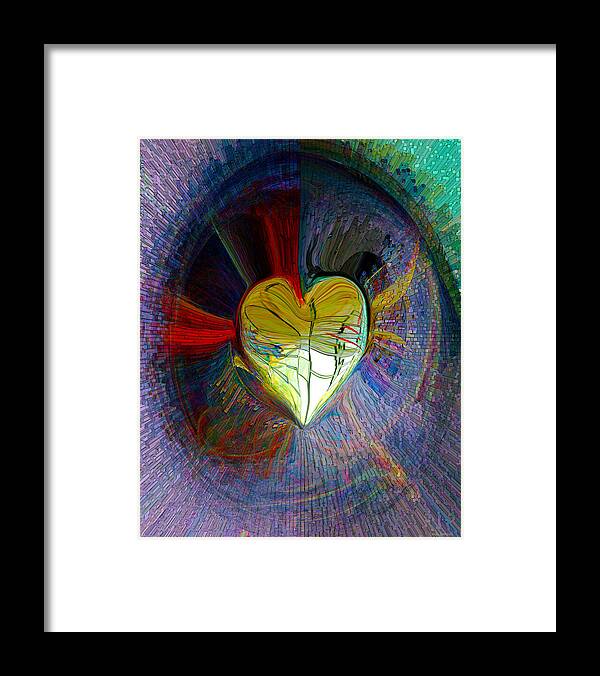 Center Of The Heart Framed Print featuring the digital art Center Of The Heart by Linda Sannuti