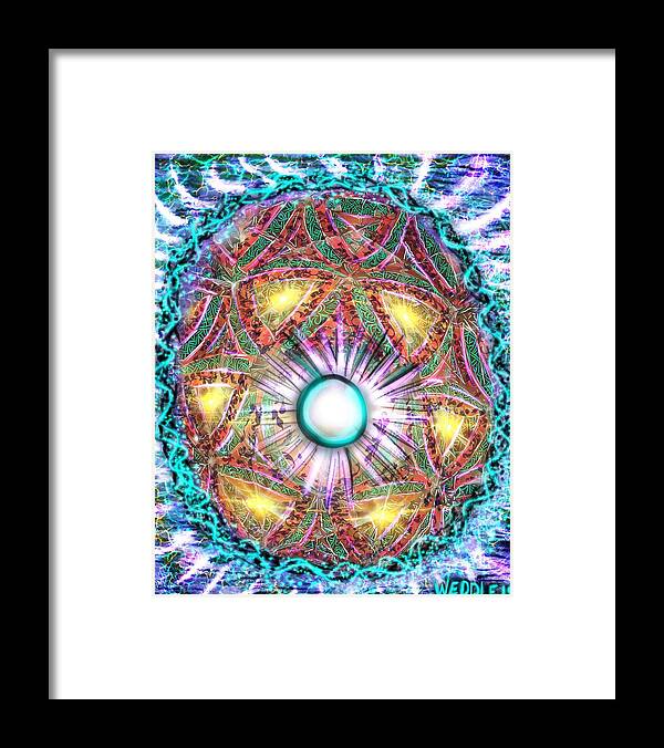 Kaleidoscope Framed Print featuring the digital art Centered by Angela Weddle
