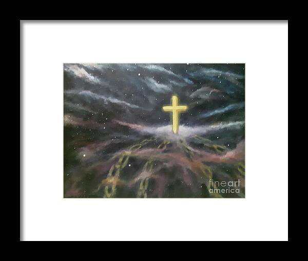 Space Framed Print featuring the painting Chain Breaker by Tina Glass