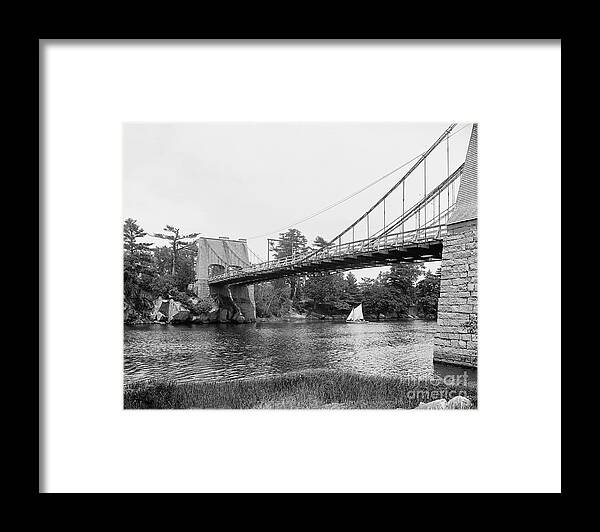 1800s Framed Print featuring the photograph Chain Bridge At Newburyport by Library Of Congress/science Photo Library