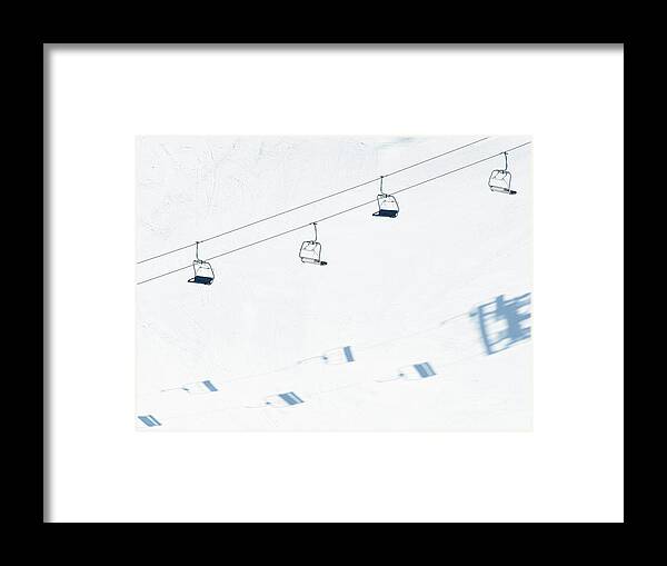 Shadow Framed Print featuring the photograph Chairlift And Ski Piste by Georgeclerk