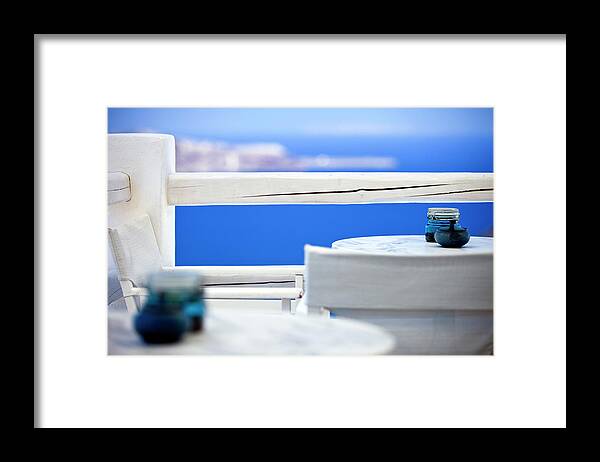 Greek Culture Framed Print featuring the photograph Chairs And Table by Mbbirdy