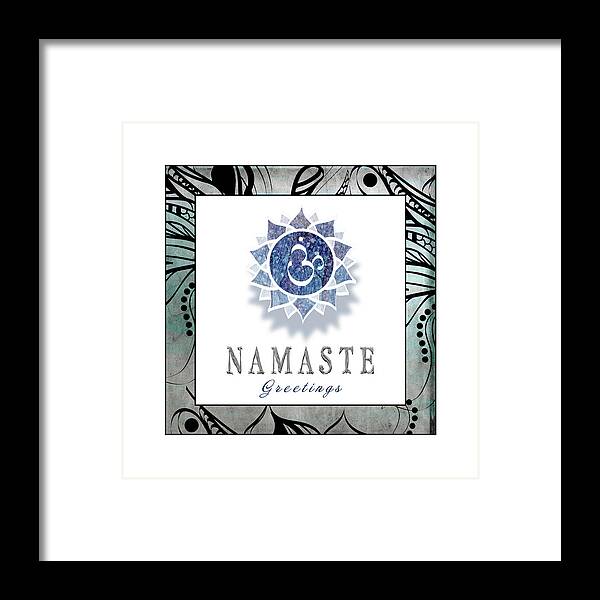 Chakras Yoga Framed Namaste V3 Framed Print featuring the mixed media Chakras Yoga Framed Namaste V3 by Lightboxjournal
