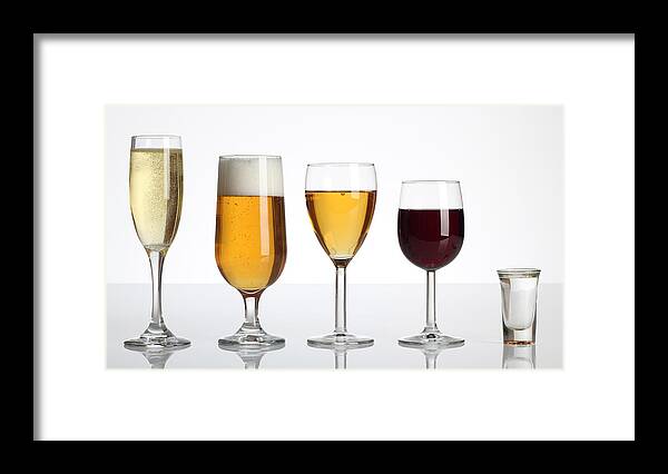 Alcohol Framed Print featuring the photograph Champagne Beer Wine Spirits by Matooker