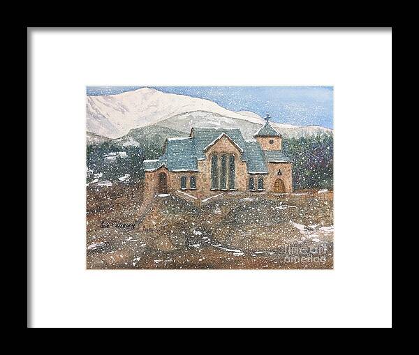St Malos Center Framed Print featuring the painting Chapel on the Rock by Sue Carmony