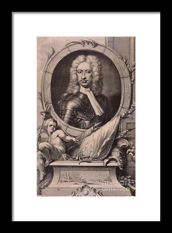 Royalty Framed Print featuring the drawing Charles Mordaunt Earl Of Peterborough by Print Collector