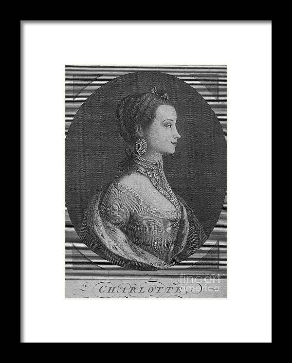 Charlotte Of Mecklenburg-strelitz Framed Print featuring the drawing Charlotte, 1761 by Print Collector