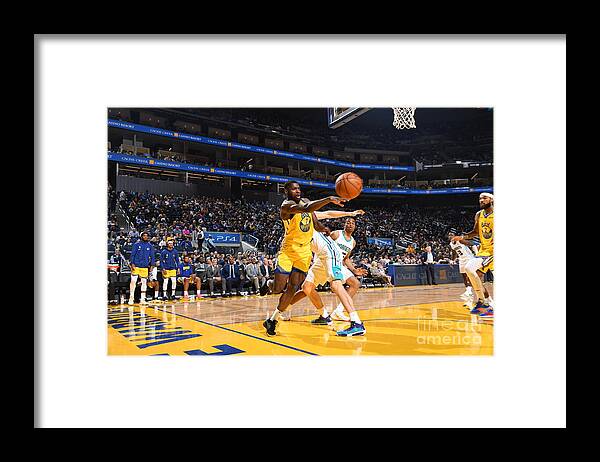 Eric Paschall Framed Print featuring the photograph Charlotte Hornets V Golden State by Noah Graham