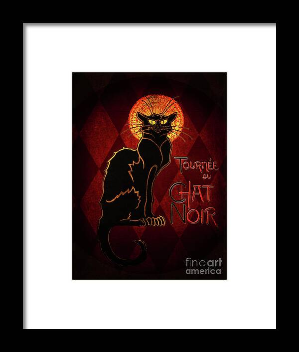 Chat Noir Framed Print featuring the digital art Chat Noir by Shanina Conway