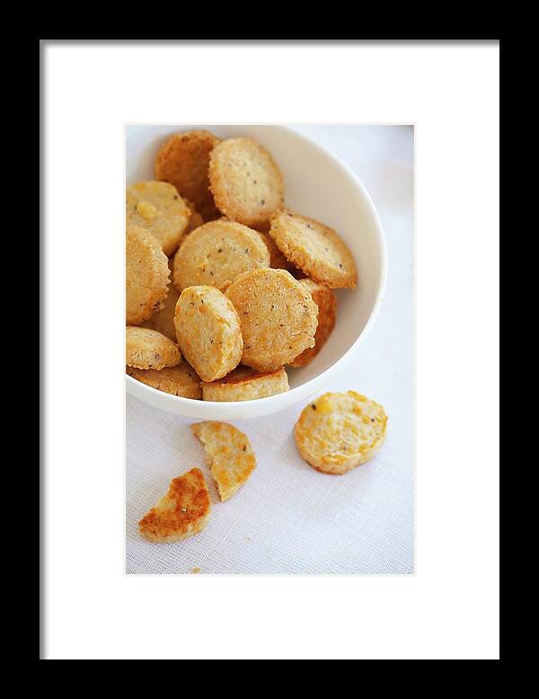 Ip_11203545 Framed Print featuring the photograph Cheese Crackers by Studio Lipov