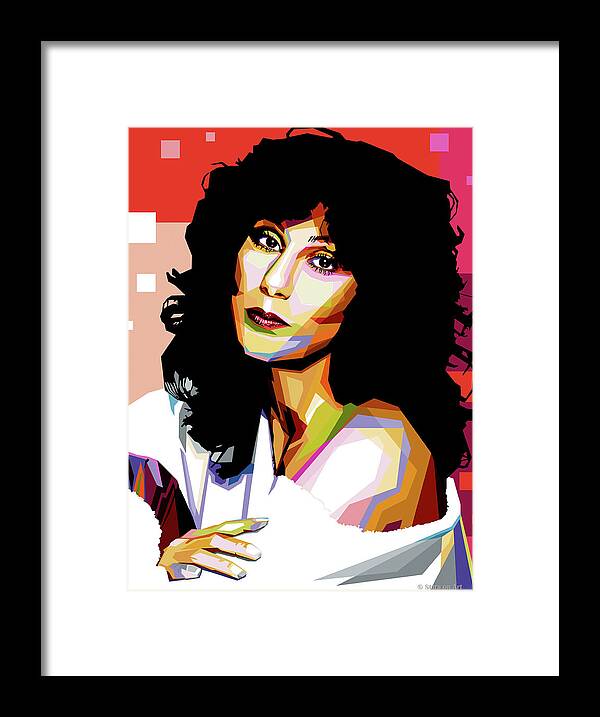 Cher Framed Print featuring the digital art Cher by Movie World Posters