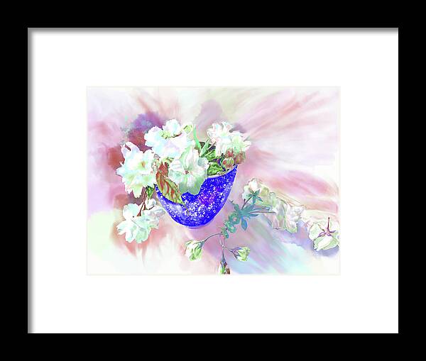 Watercolor Framed Print featuring the painting Cherry Blossoms by Xavier Francois Hussenet