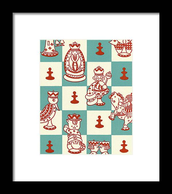Background Framed Print featuring the drawing Chess Board by CSA Images