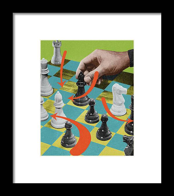 Bishop Framed Print featuring the drawing Chess Moves by CSA Images