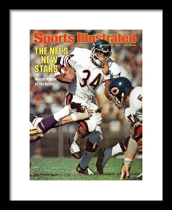 Magazine Cover Framed Print featuring the photograph Chicago Bears Walter Payton... Sports Illustrated Cover by Sports Illustrated