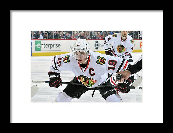 National Hockey League Framed Print featuring the photograph Chicago Blackhawks V Winnipeg Jets by Lance Thomson