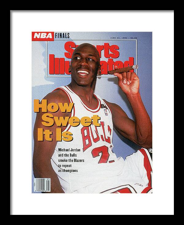 Magazine Cover Framed Print featuring the photograph Chicago Bulls Michael Jordan, 1992 Nba Finals Sports Illustrated Cover by Sports Illustrated